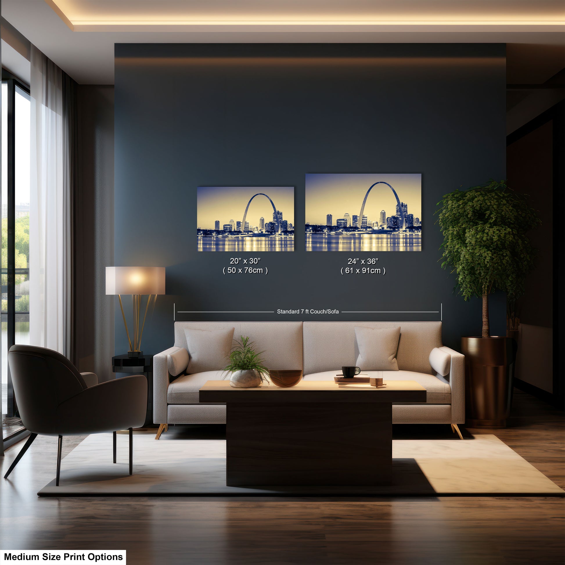 a living room filled with furniture and a large window