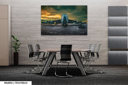a picture of an airplane on a runway