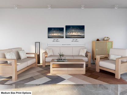 a living room filled with furniture and a painting on the wall