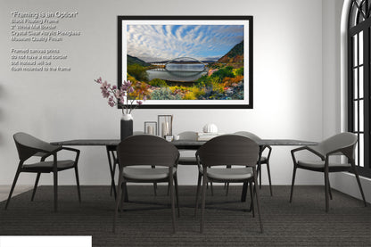 a picture of a dining room with a table and chairs