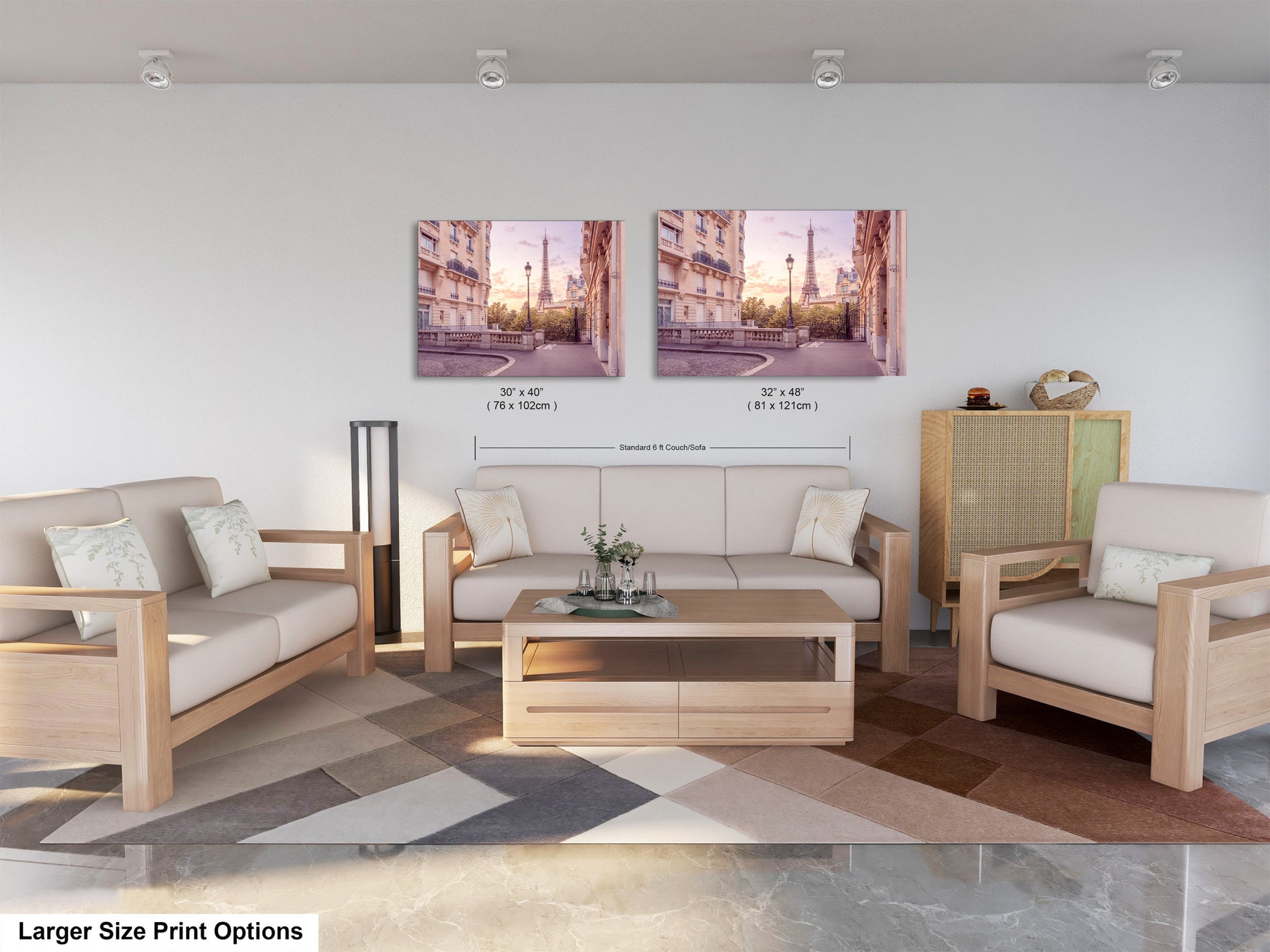 a living room with two couches and a coffee table