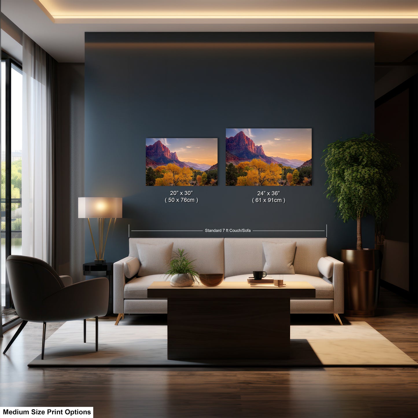 a living room filled with furniture and a large window