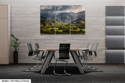a dining room with a table and chairs