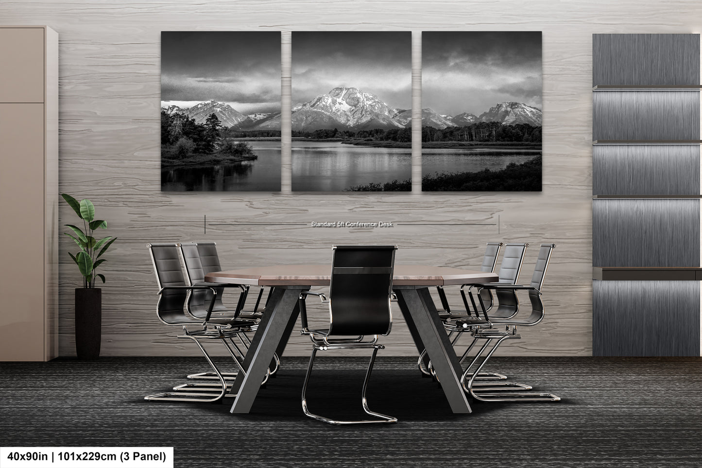 a black and white photo of a dining room table