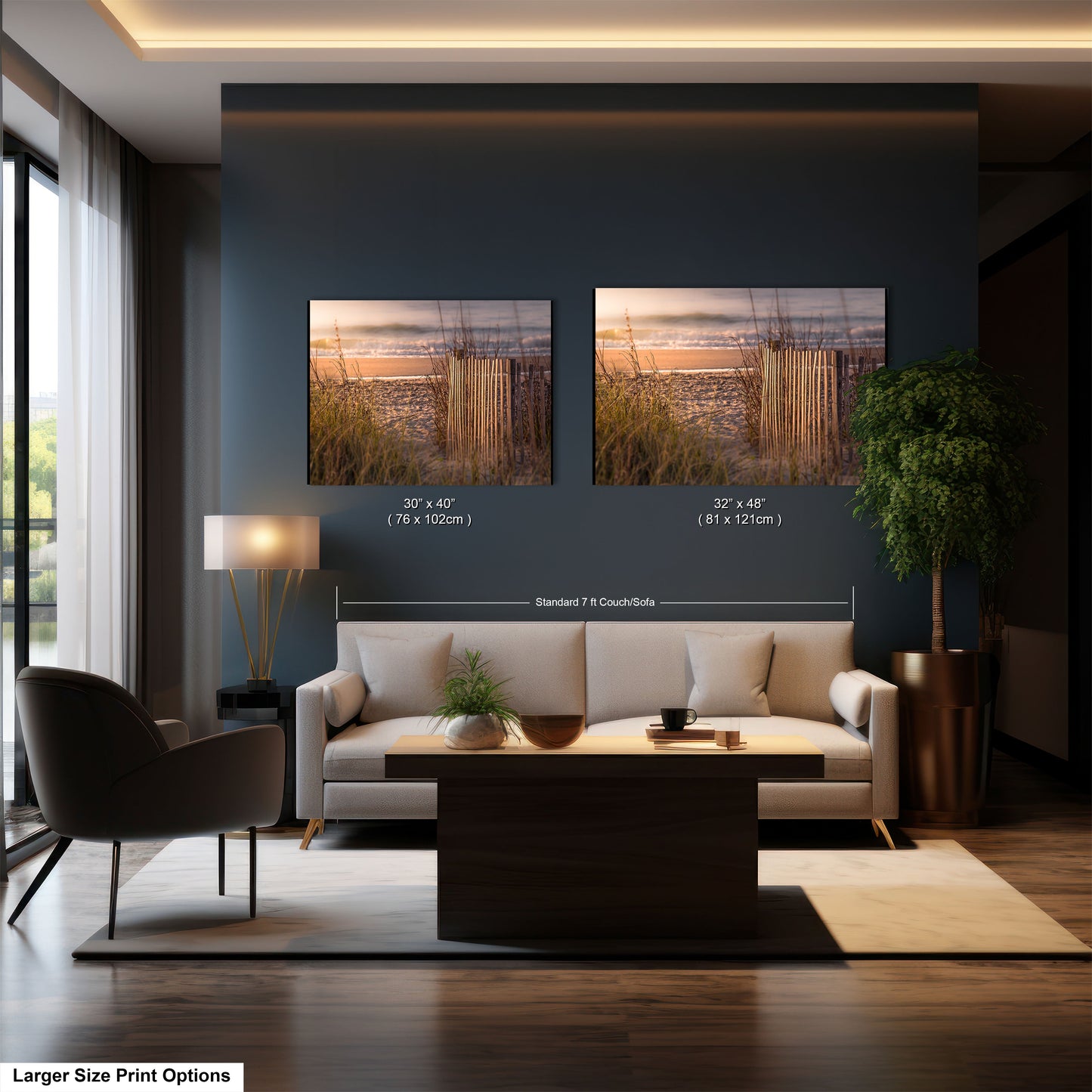 a living room with a couch a chair and a table