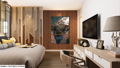 a bed room with a neatly made bed and a flat screen tv