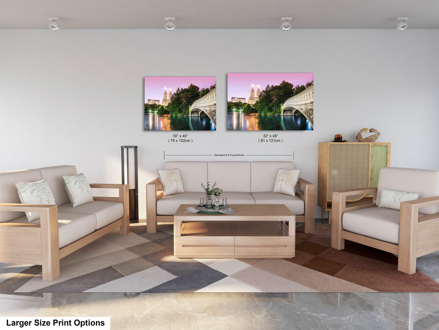 a living room with two couches and a coffee table