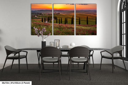 a dining room with a table and chairs