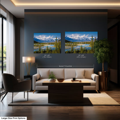 a living room filled with furniture and a painting on the wall