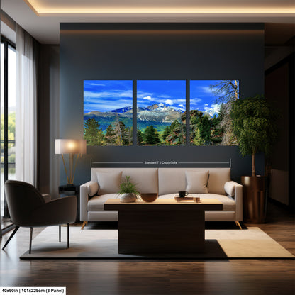 a living room filled with furniture and a painting on the wall