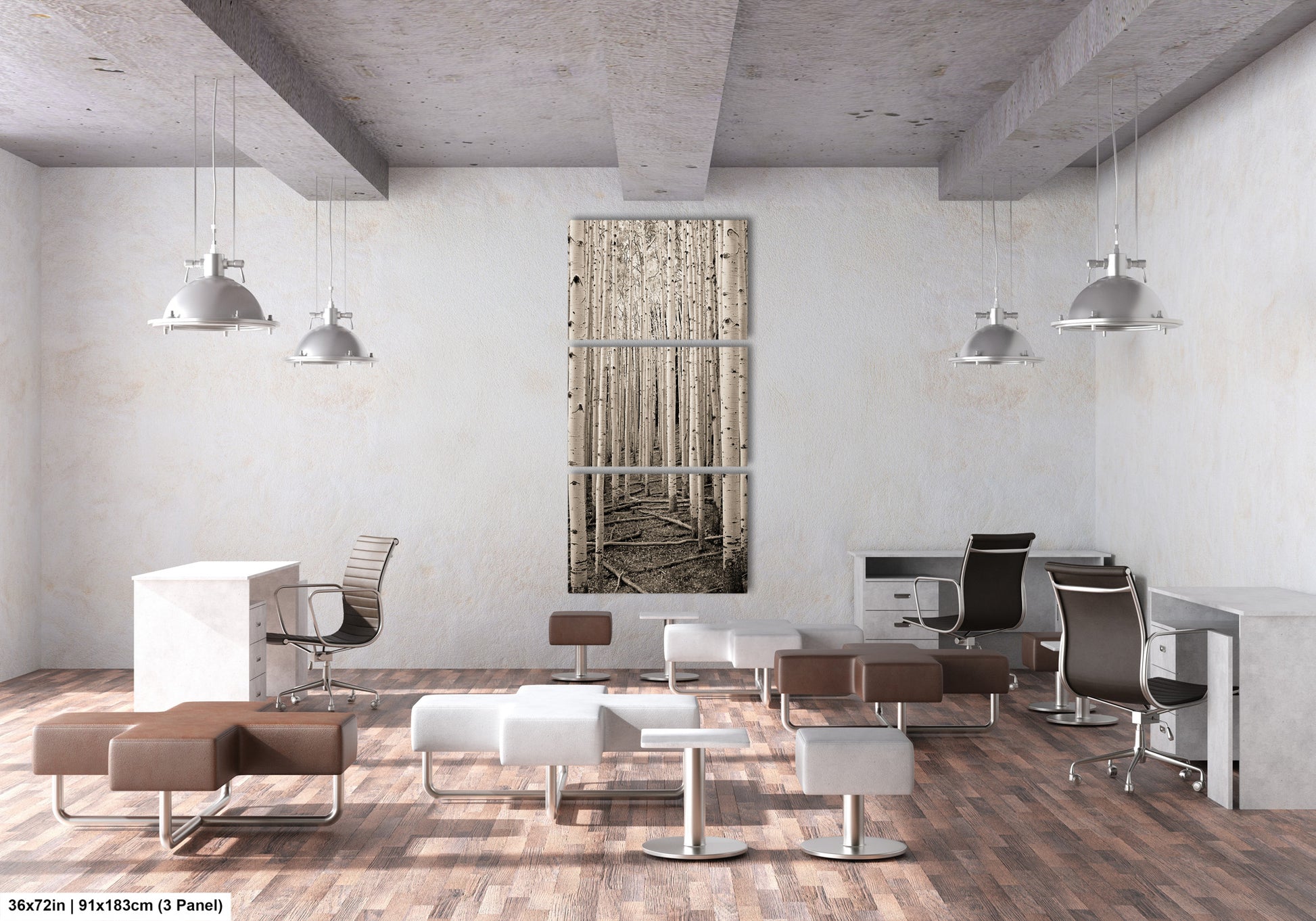 a room with a lot of chairs and desks