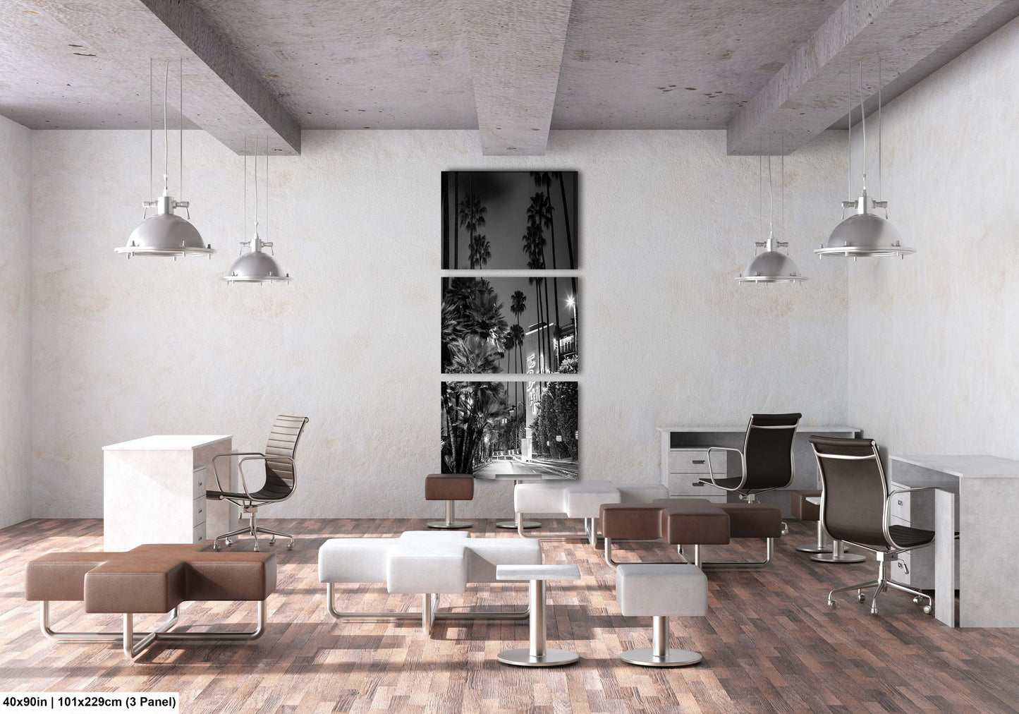 a room with a lot of chairs and desks