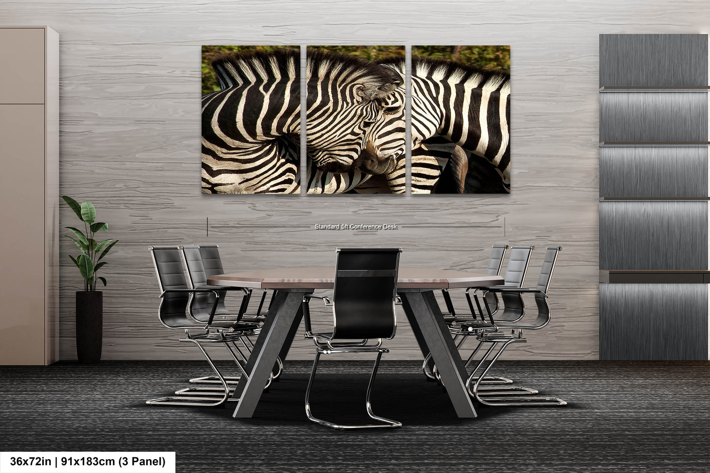 a couple of zebra standing next to each other