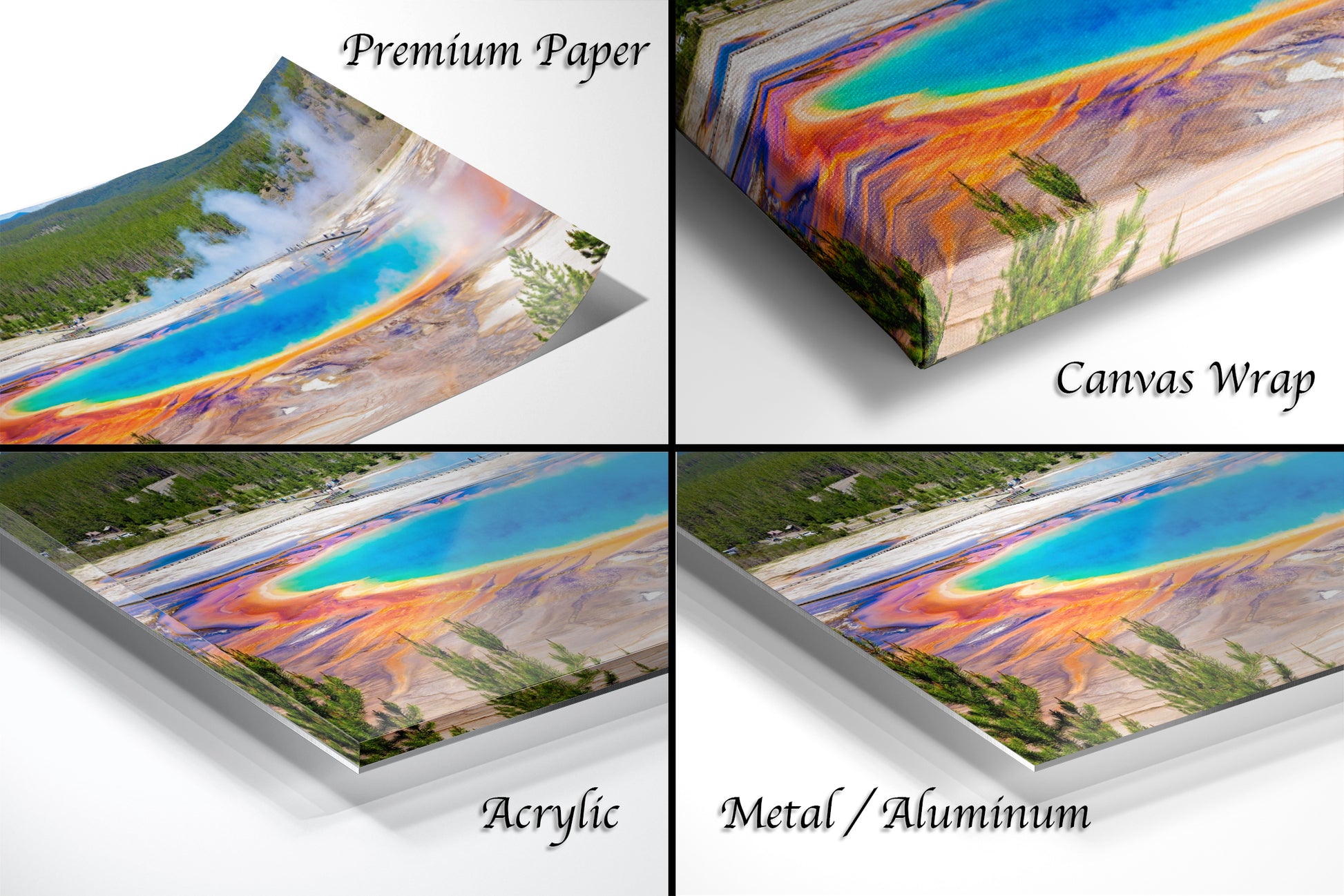 a series of four images showing different layers of paint