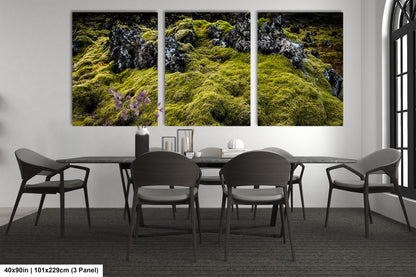 a dining room with a table and four chairs