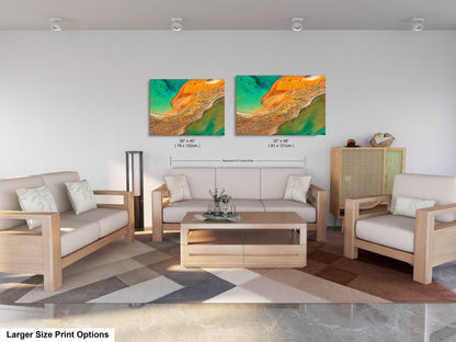 a living room filled with furniture and a painting on the wall