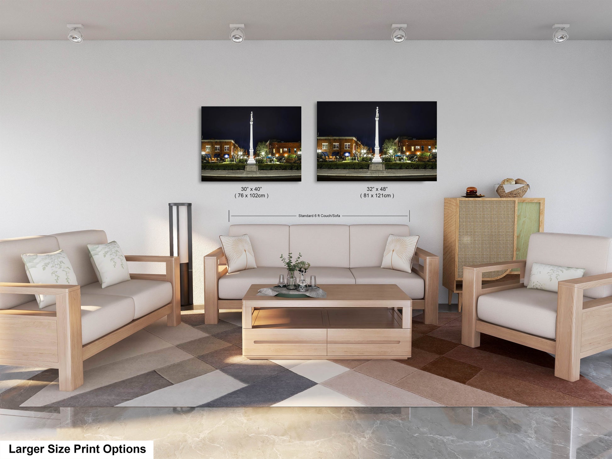 a living room filled with furniture next to a white wall