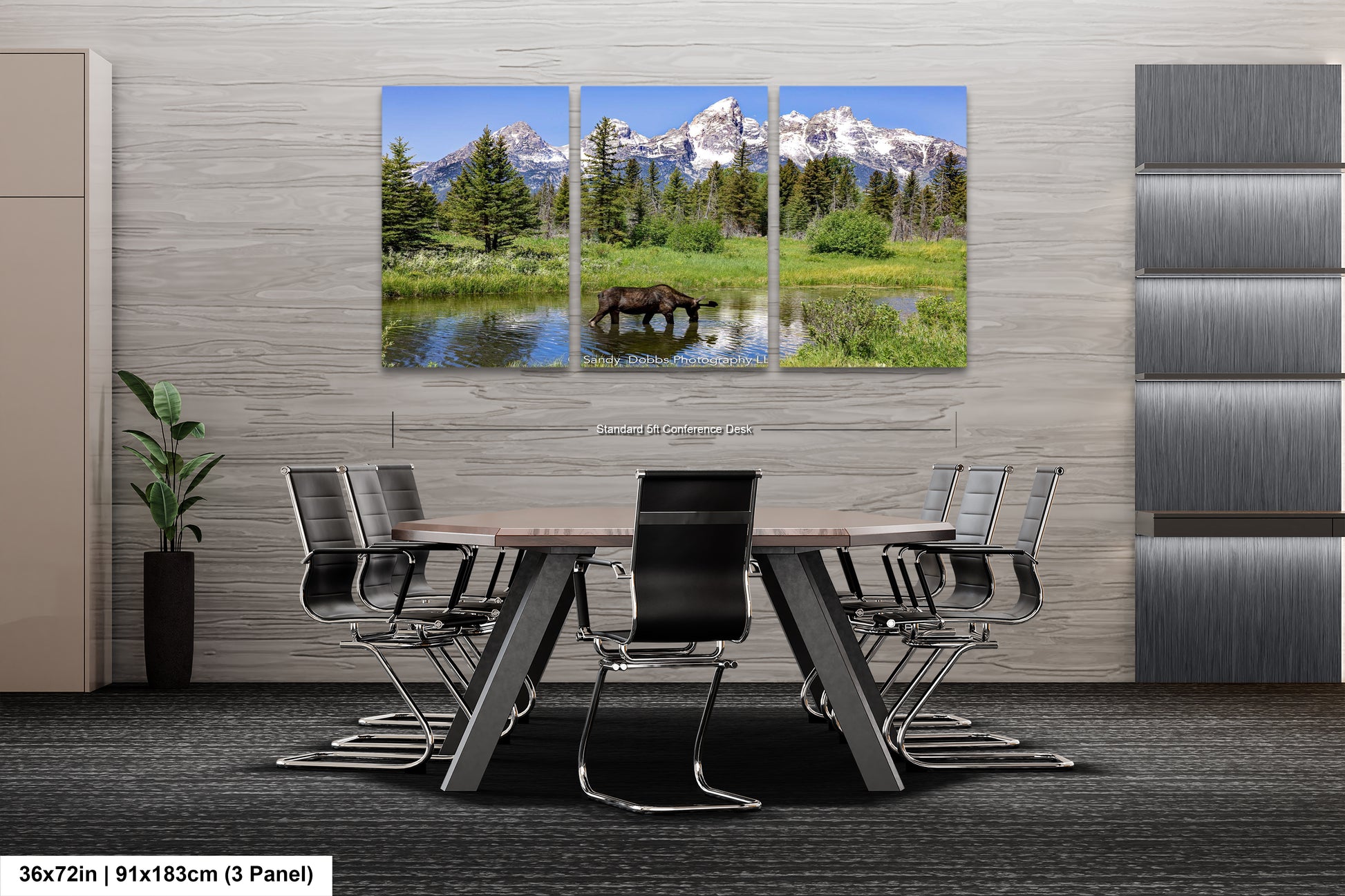 a dining room with a table and chairs