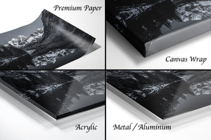 a series of four photos of a mountain range