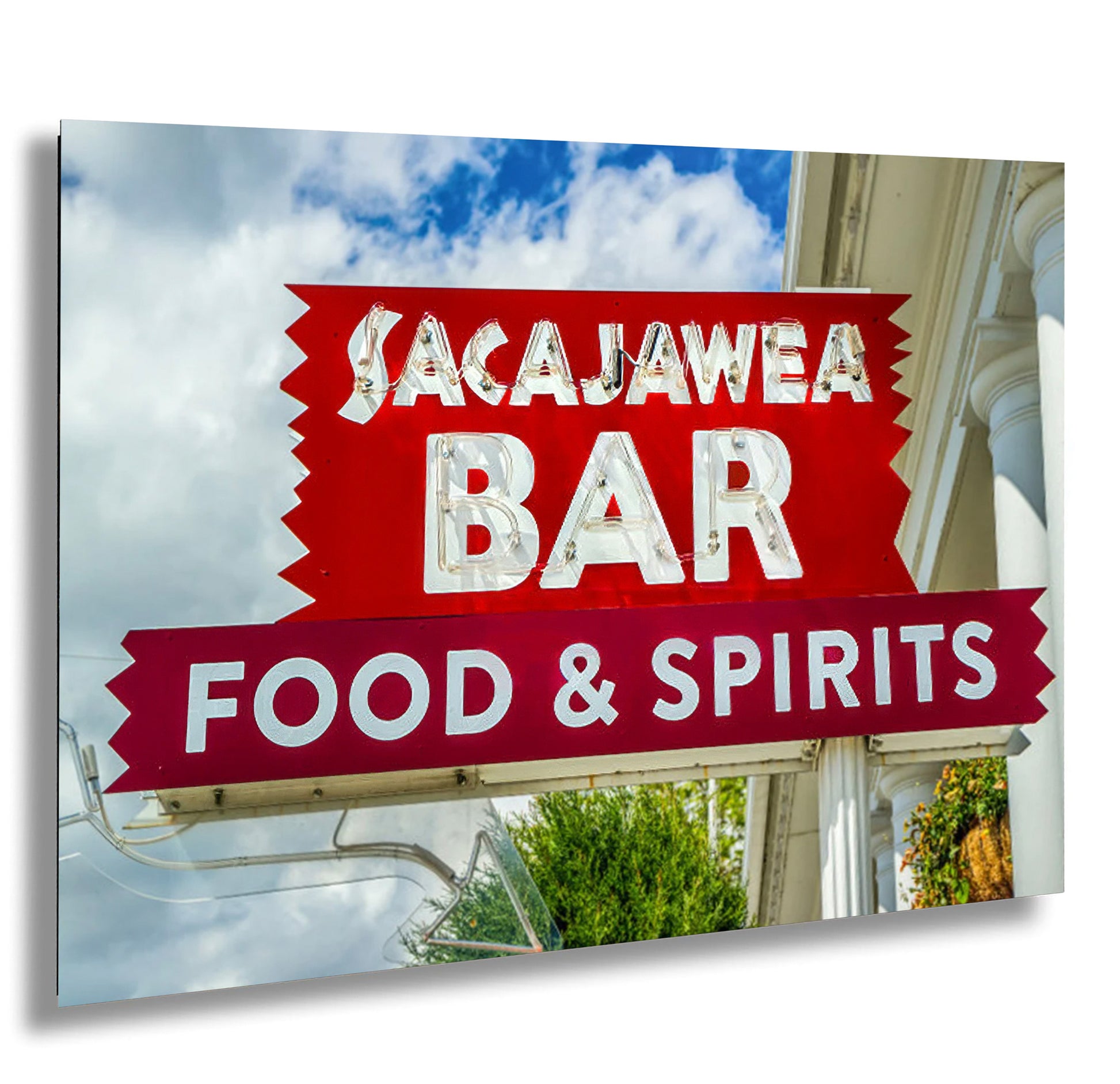 a sign for a food and spirits restaurant