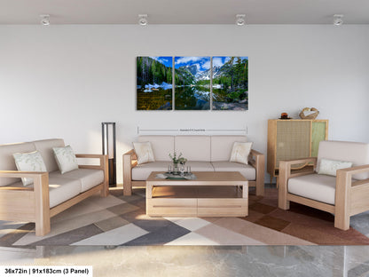 a living room filled with furniture and a painting on the wall