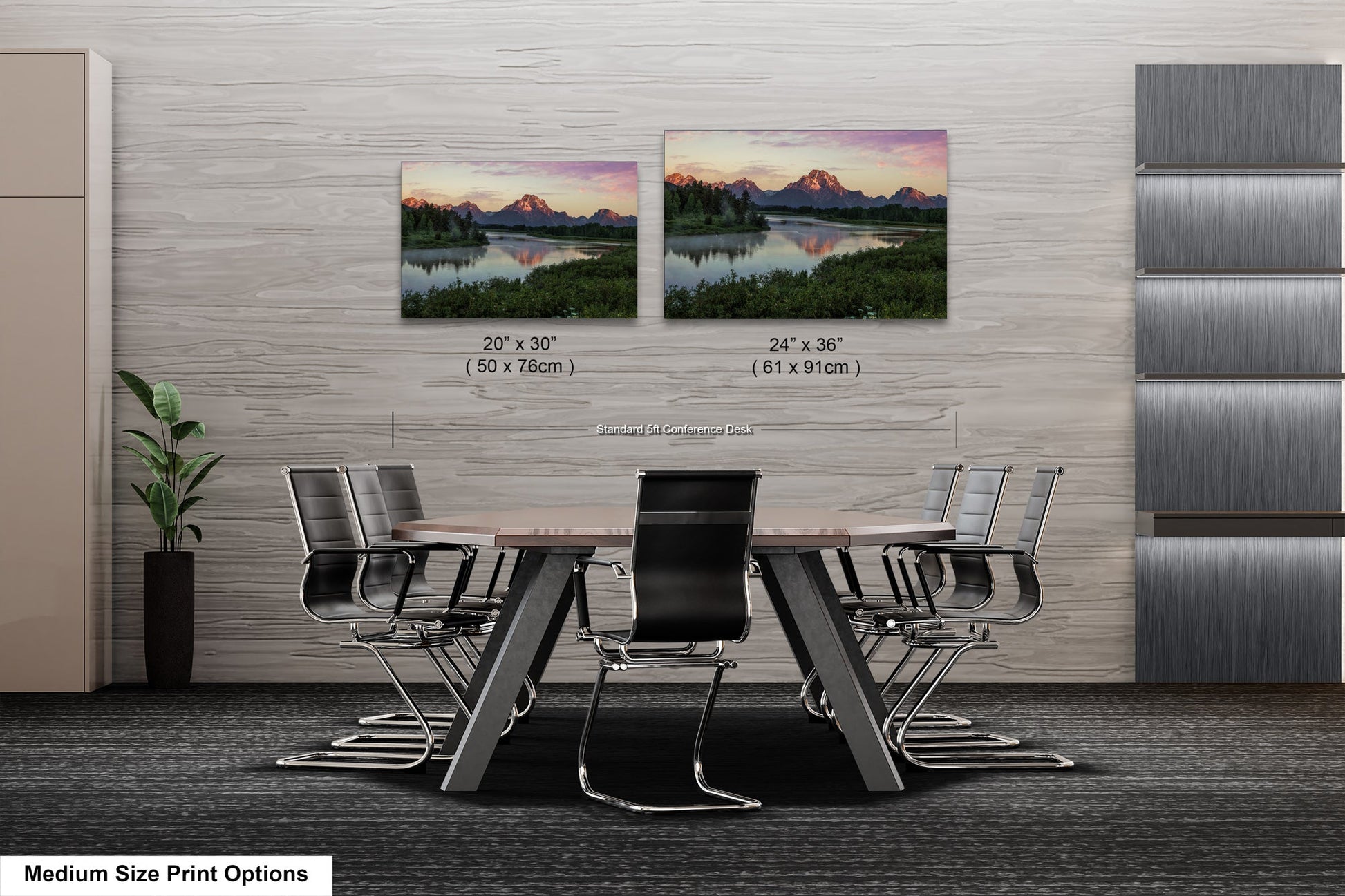 a dining room with a table and chairs