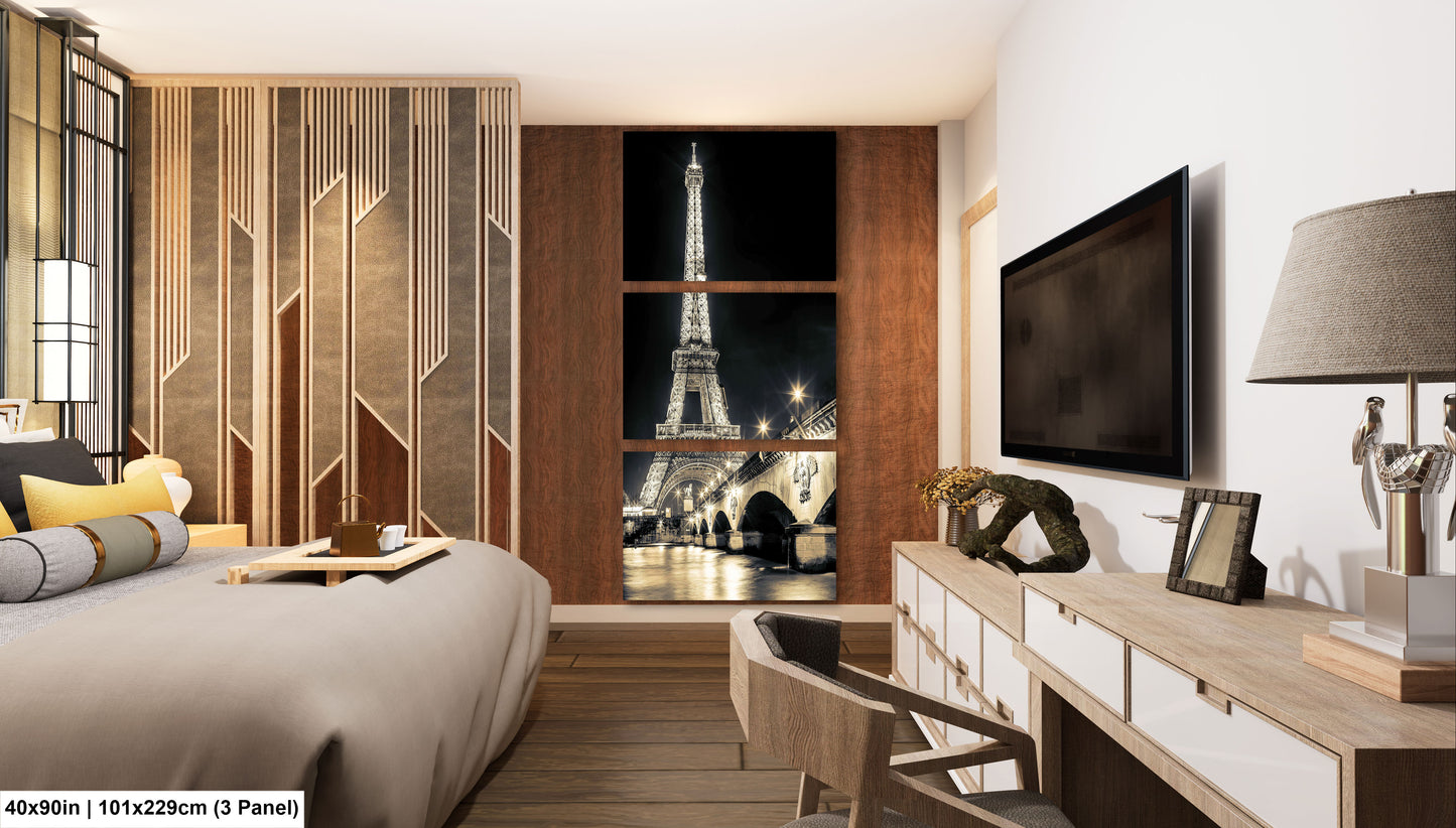 a hotel room with a television and a bed