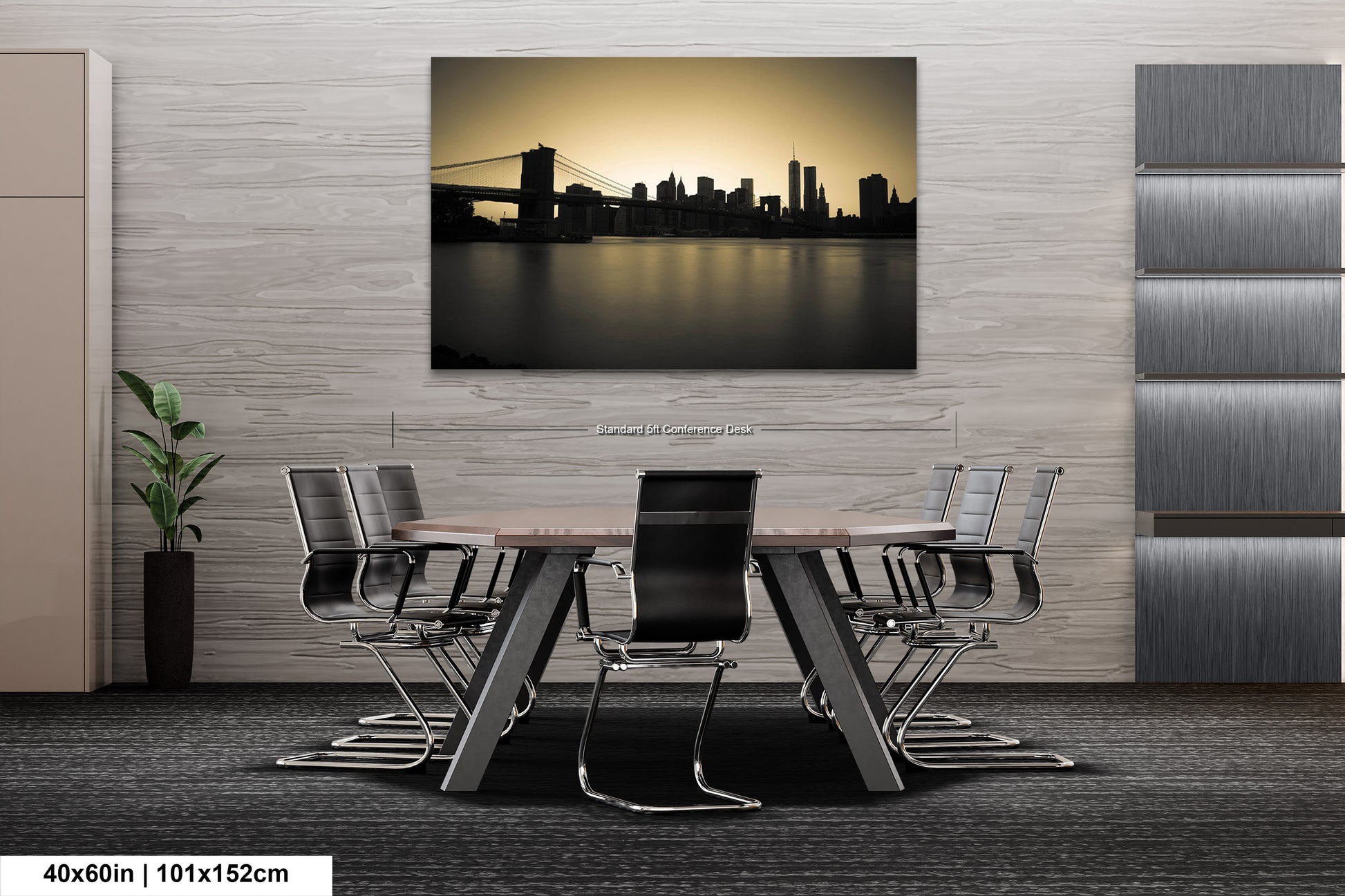 a picture of a city skyline with a bridge in the background
