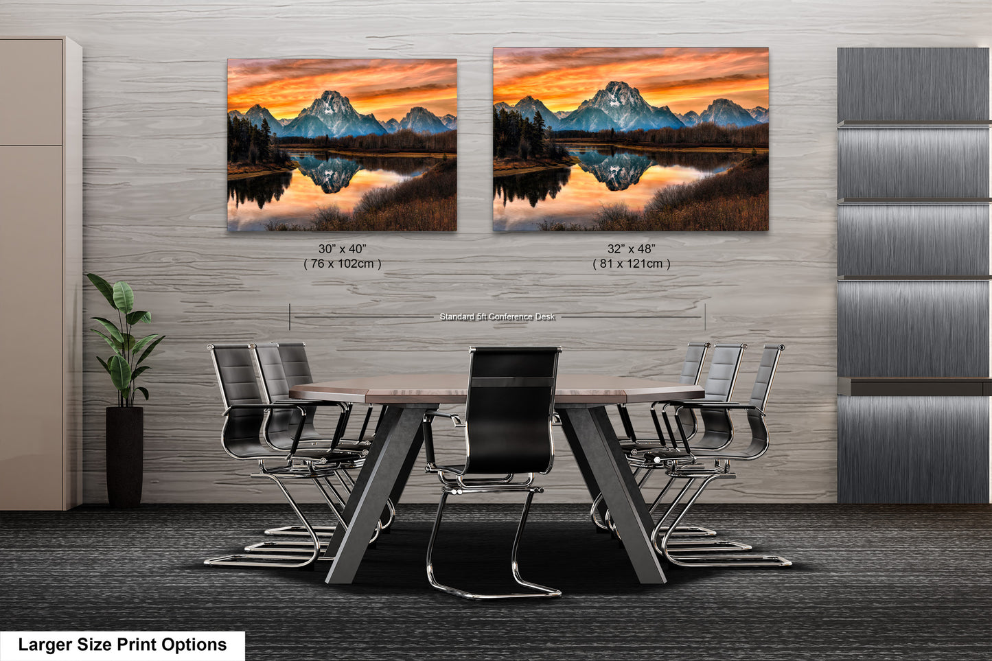 a dining room with a table and chairs