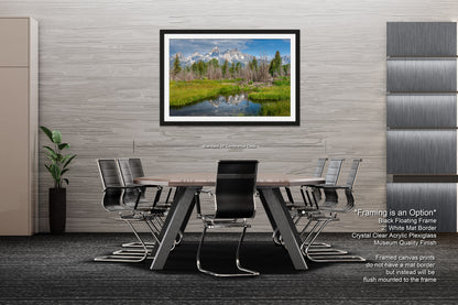 a dining room with a table and chairs