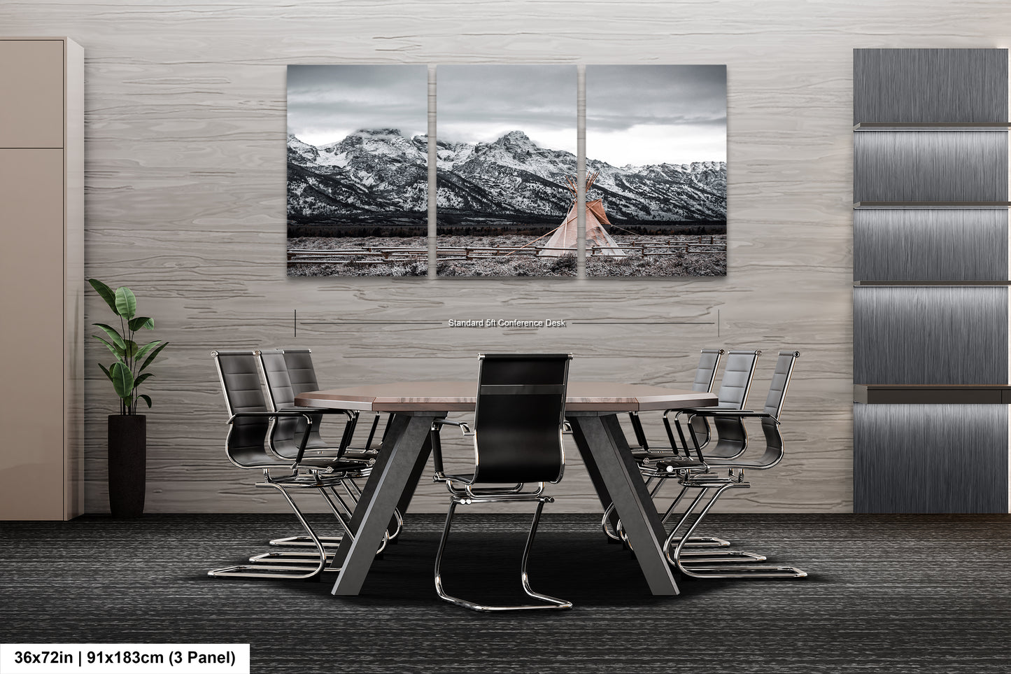 a dining room with a table and chairs