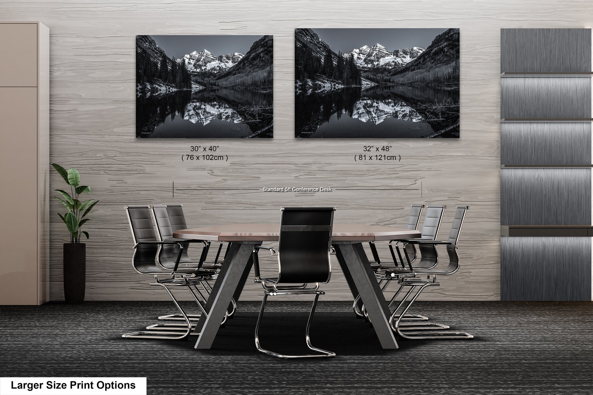 a dining room with a table and chairs