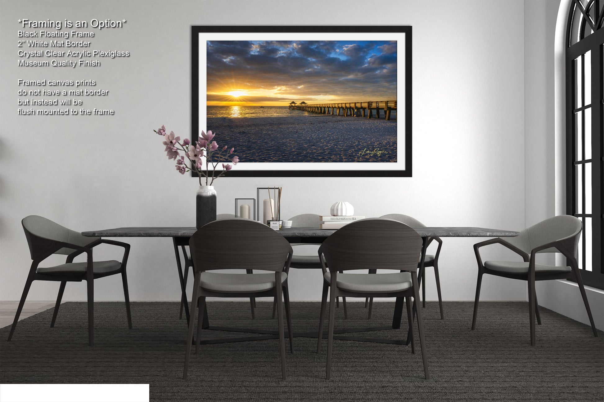 a dining room with a table and chairs
