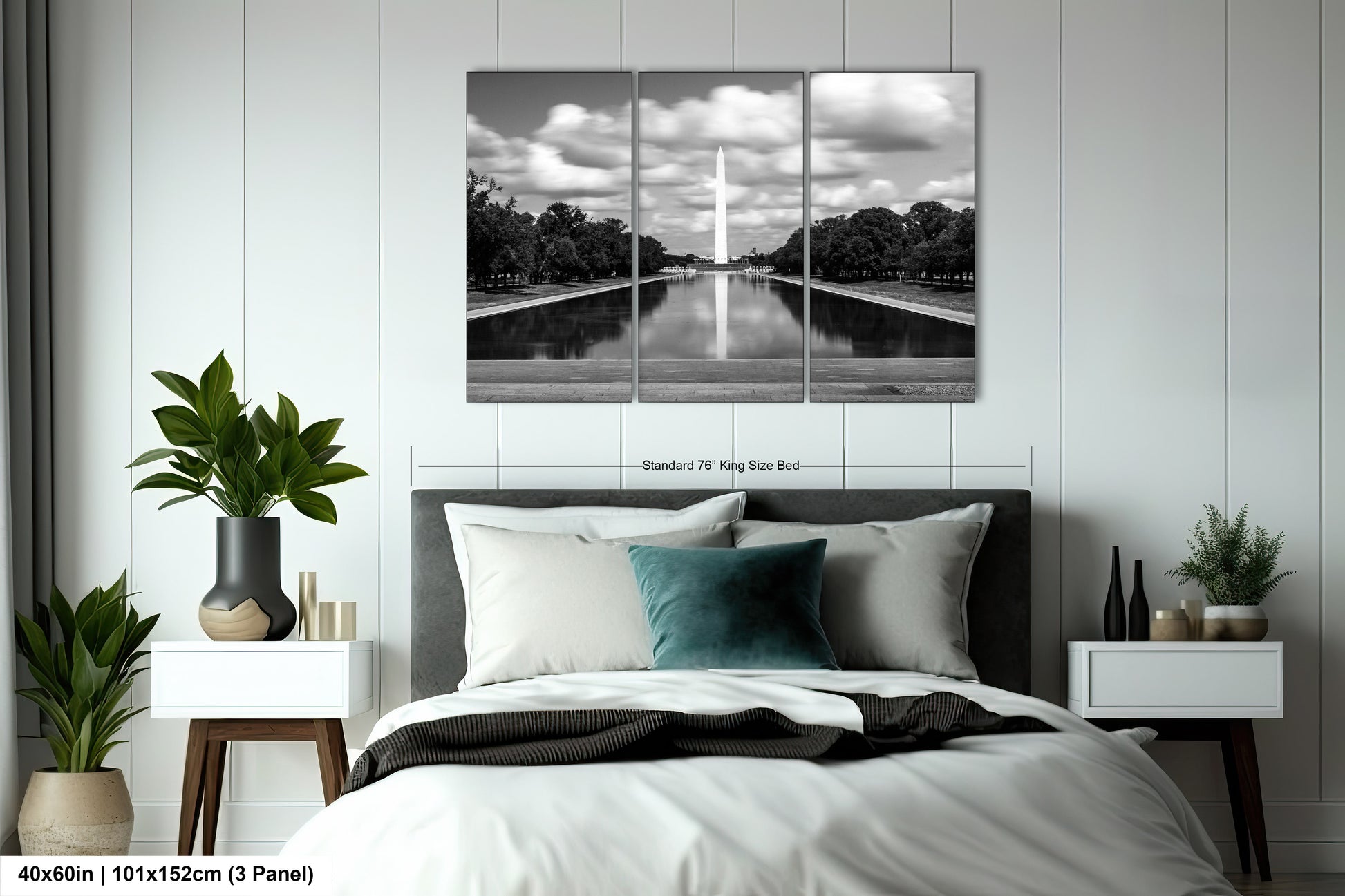 a black and white photo of a bedroom with a bed