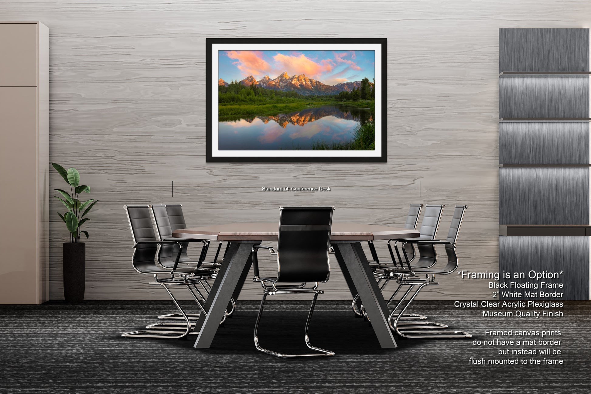 a dining room with a table and chairs