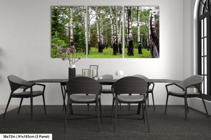 a dining room with a table and chairs