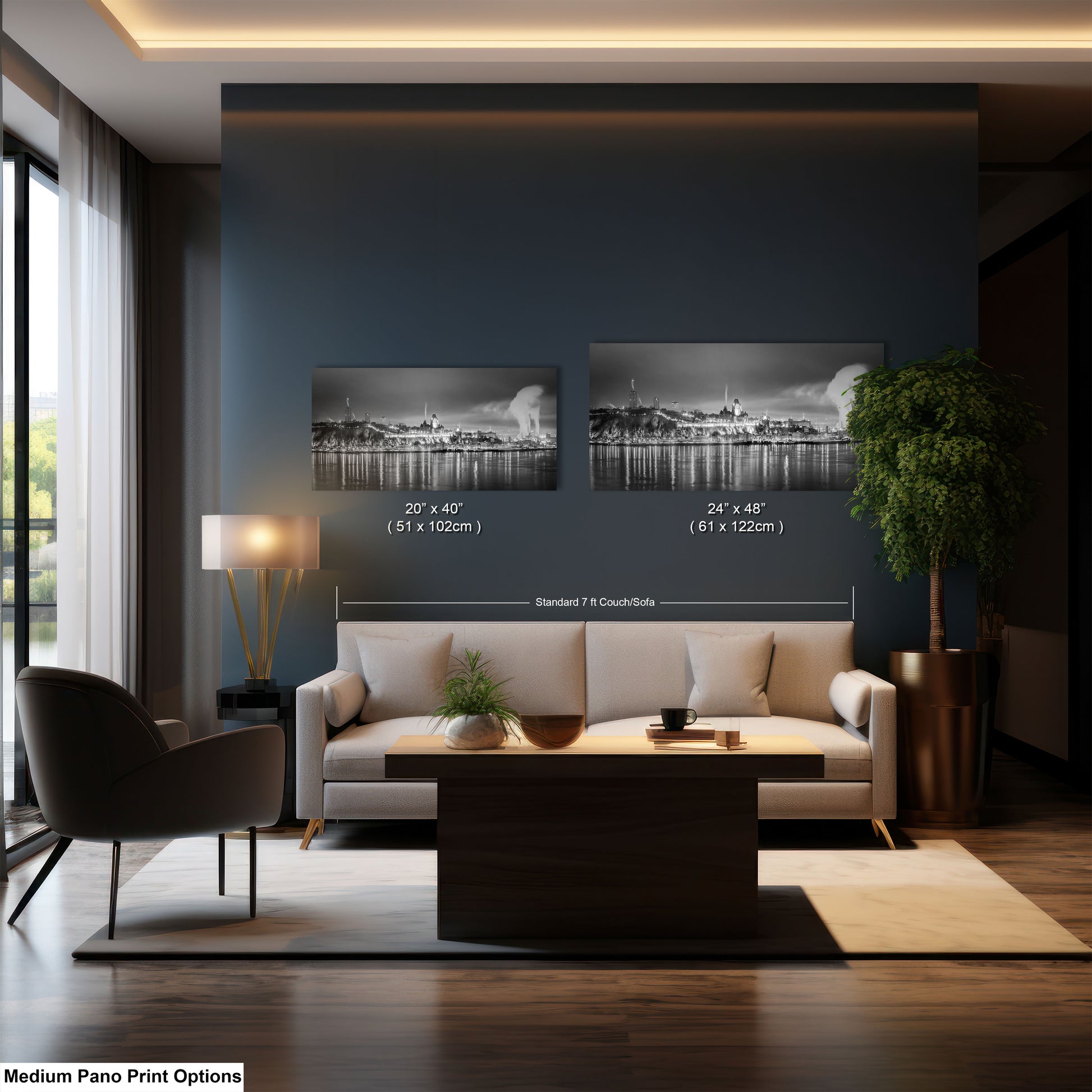 a living room with a couch a chair and a table