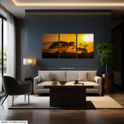 a living room filled with furniture and a painting on the wall