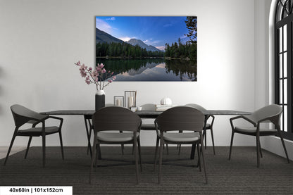 a dining room with a table and chairs