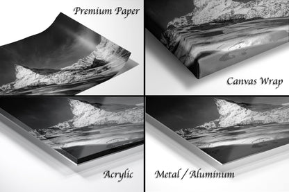 a series of four photos of a mountain