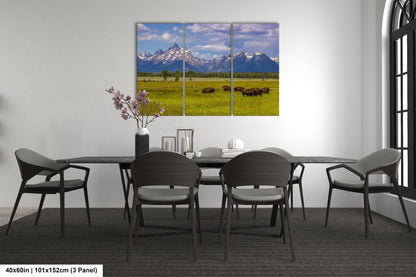 a dining room with a table and chairs