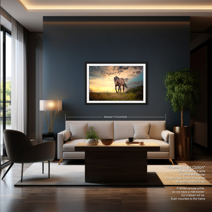 a living room with a couch a chair and a painting on the wall