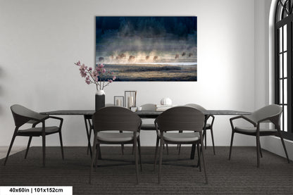 a dining room with a table and chairs