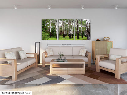a living room filled with furniture and a painting on the wall