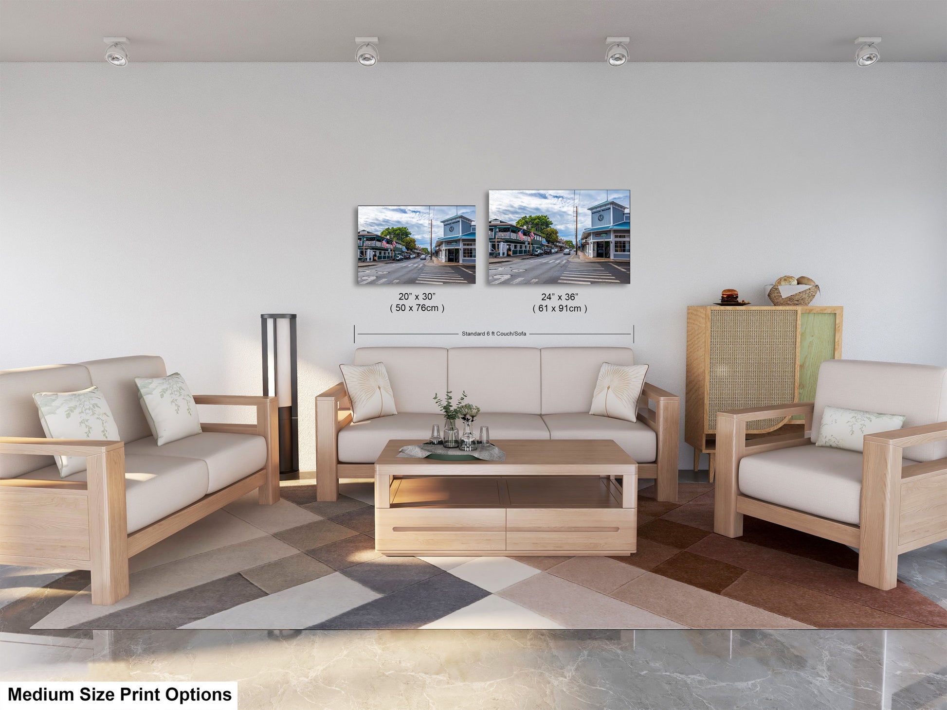 a living room with two couches and a coffee table