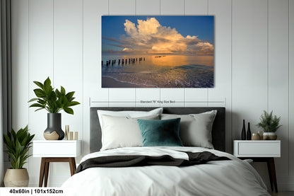 a bedroom scene with focus on the bed