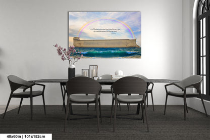 a room with a table, chairs and a painting on the wall