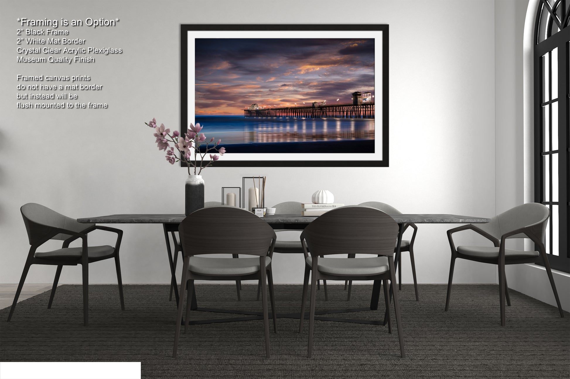 a picture of a dining room with a table and chairs