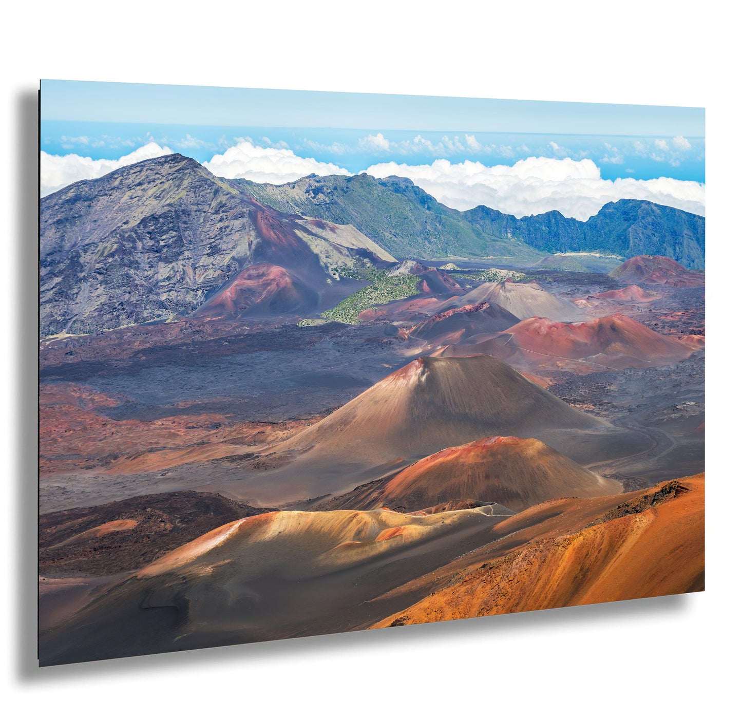 a breathtaking view of a mountainous landscape, with a variety of terrains including mountains, valleys, and rocky outcroppings. The colors in the image are vibrant and varied, showcasing the natural beauty of the scene.