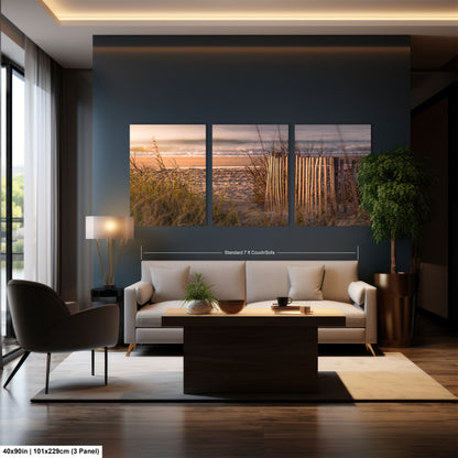 a living room filled with furniture and a painting on the wall